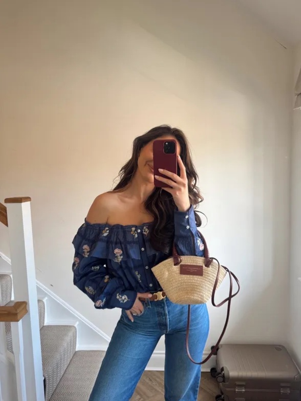 NWT Sézane Garancine Shirt in Blue Embroidery FR 42 / US 10 - Picture 7 of 7